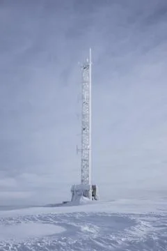 Frozen communication tower Stock Photos