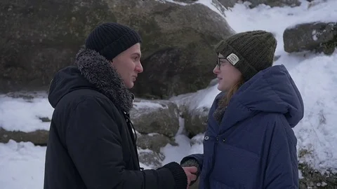 Frozen couple in love Stock Footage 72247053