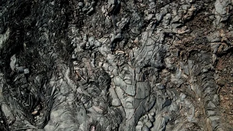 Frozen cracked lava with high Stock Footage