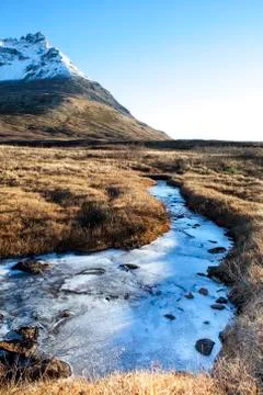 Frozen Creek in Fall Stock Photos