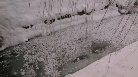 Frozen creek. Stock Footage 10787611
