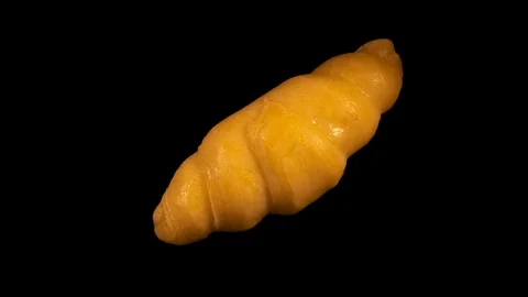 Frozen Croissant baking timelapse, isolated on black background Stock Footage 105394963