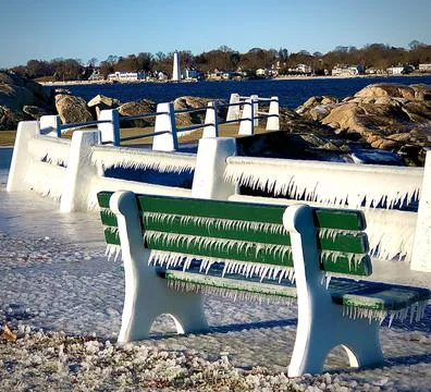 Frozen Day at the Beach Stock Photos
