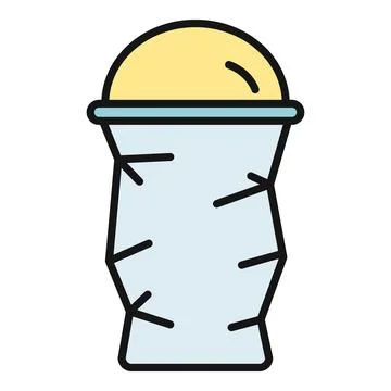 Frozen dessert drink in cup flat icon style Stock Illustration