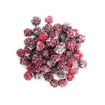 Frozen dewberries isolared on white background Stock Photos