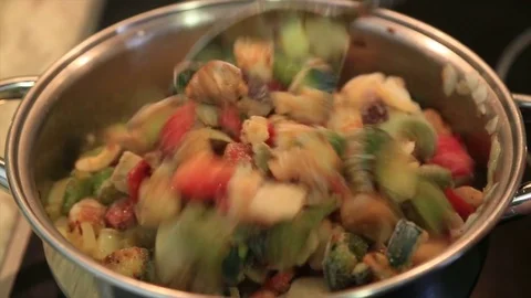 Frozen different kind of vegetables cooking Stock Footage 83002740