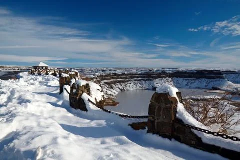 Frozen dry falls Stock Photos