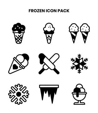 Frozen DuoTone Design Icons Pack Stock Illustration