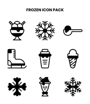 Frozen DuoTone Vector Icons Pack Stock Illustration