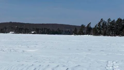 A Frozen Eagle Lake Stock Photos