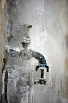 Frozen faucet Stock Photos