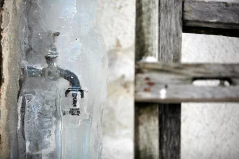 Frozen faucet Stock Photos