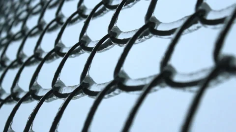 Frozen Fence Stock Footage 33640276