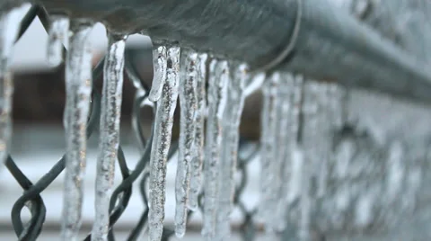 Frozen Fence Stock Footage 33640392