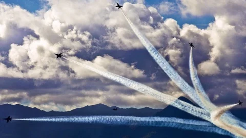 Frozen fighter jets separate cinemagraph plotagraph Stock Footage 95447972