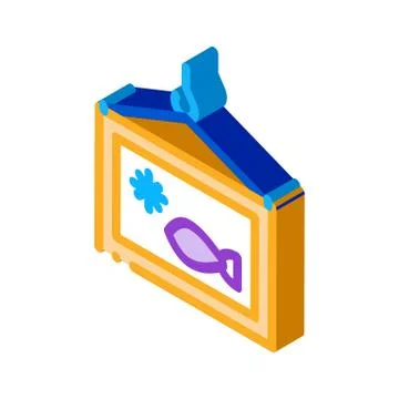 Frozen fish box isometric icon vector illustration 스톡 일러스트