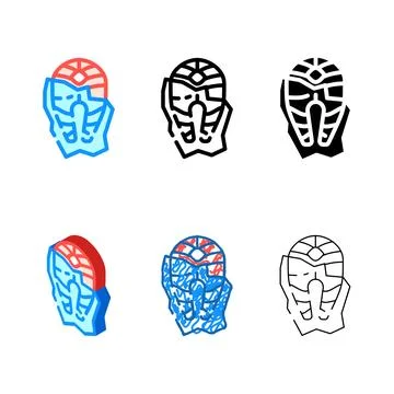 Frozen fish color icon vector types Stock Illustration
