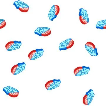 Frozen fish isometric icon seamless pattern Stockillustratie