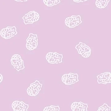 Frozen fish line vector seamless pattern Stock Illustration