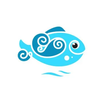 Frozen fish sign Stock Illustration