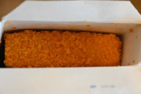 Frozen fish stick in box Stockfoto's