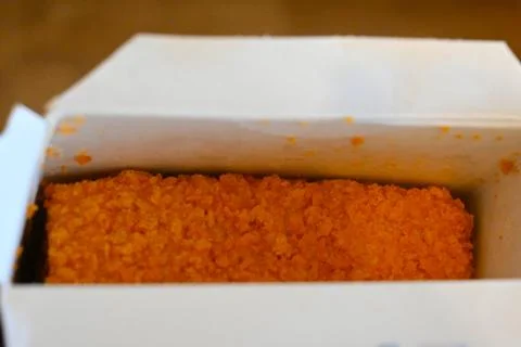 Frozen fish sticks in a box Foto stock