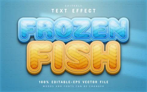 Frozen fish text effect editable Stock Illustration