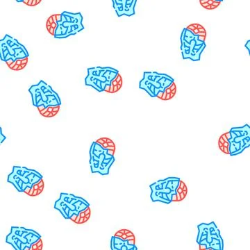 Frozen fish vector seamless pattern Stock Illustration