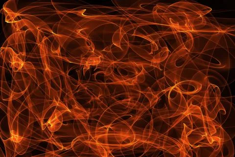 Frozen flame of thread on a black background design energy and movement Stock Illustration