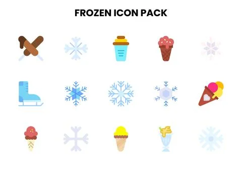 Frozen Flat Bundle Icons Pack Stock Illustration