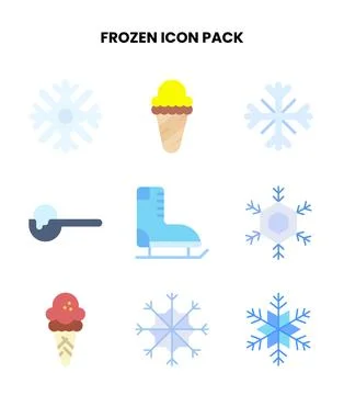 Frozen Flat Bundle Icons Pack Stock Illustration