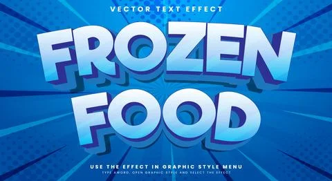 Frozen Food editable text effect template Stock Illustration
