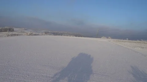 Frozen forest from above in flight. Video stock 71125318