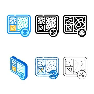 Frozen forms lunch color icon vector Stock Illustration