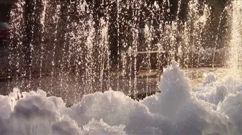 A frozen fountain Stock Footage 33444697