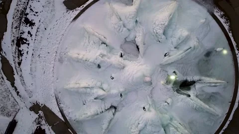 Frozen Fountain Stock Footage 171370375