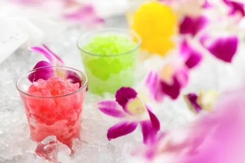 Frozen fruit juice Stock Photos