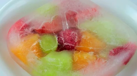 Frozen Fruit Melting Time Lapse Stock Footage 54771899