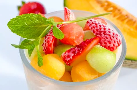 Frozen fruit salad Stock Photos