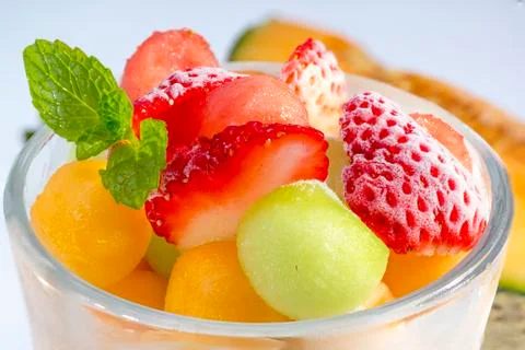 Frozen fruit salad Stock Photos