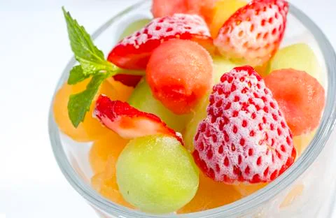 Frozen fruit salad Stock Photos