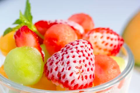 Frozen fruit salad Stock Photos
