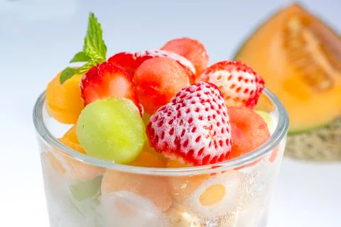 Frozen fruit salad Stock Photos
