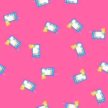 Frozen fruit smoothie drink vector seamless pattern Stock Illustration