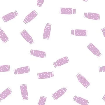 Frozen fruit smoothie fruit juice food glyph seamless pattern Stock Illustration