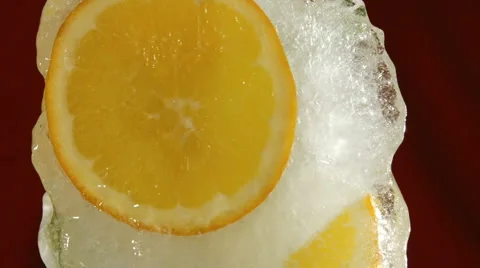 Frozen fruits - red background Stock Footage 1068550