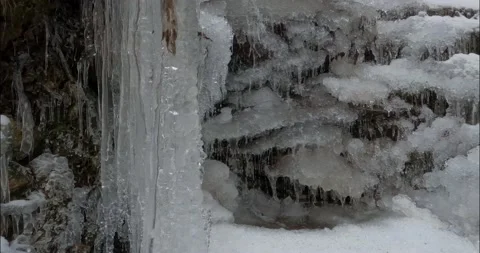Frozen Glacial Waterfall Video stock 201675239