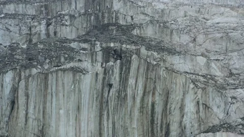 A frozen glacier surface. A torn ice texture of the icefall relief Stock Footage 169749420