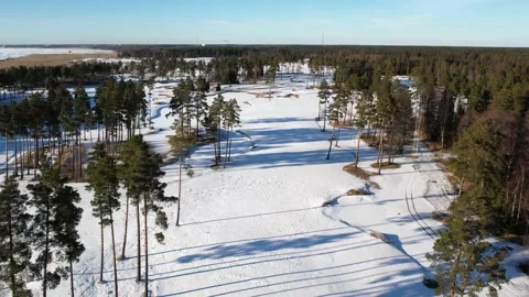 Frozen Golf Course Par 5 Stock-Footage 184107335
