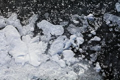 Frozen ground with ice Stock Photos